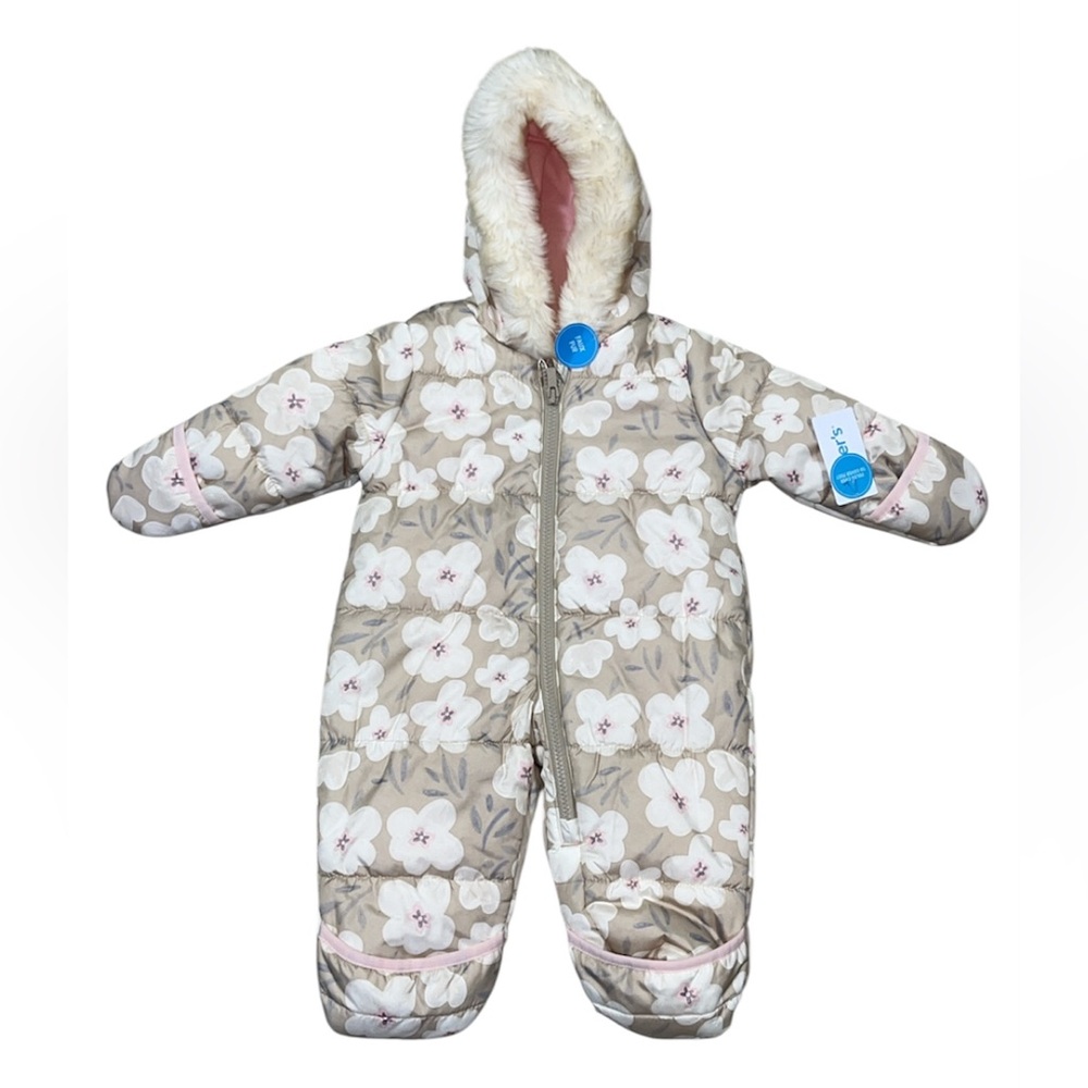 Floral Baby Snowsuit with Hood